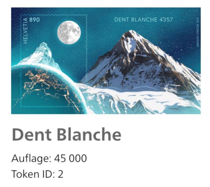 Tutti i francobolli: Swiss Crypto Stamp 1.0 - ID 02 "Dent Blanche" ** – Nuovo (secondo la descrizione) da Nuglar venduto da Stamp88 1