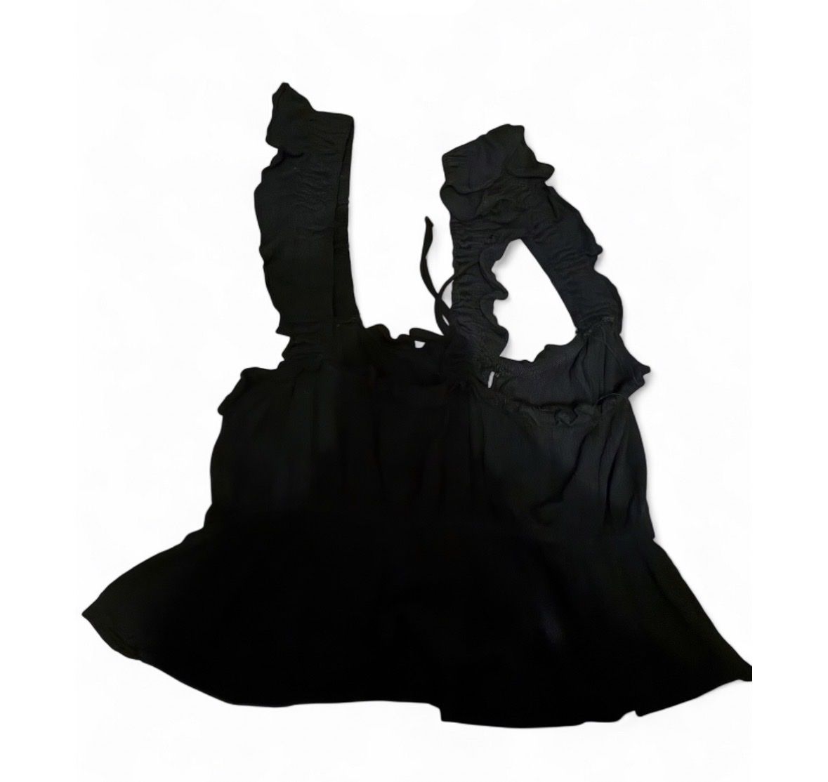 Top: Damen Top schwarz mit Rüschen  – Nuovo (secondo la descrizione) da Marbach SG venduto da Rob_sta 1