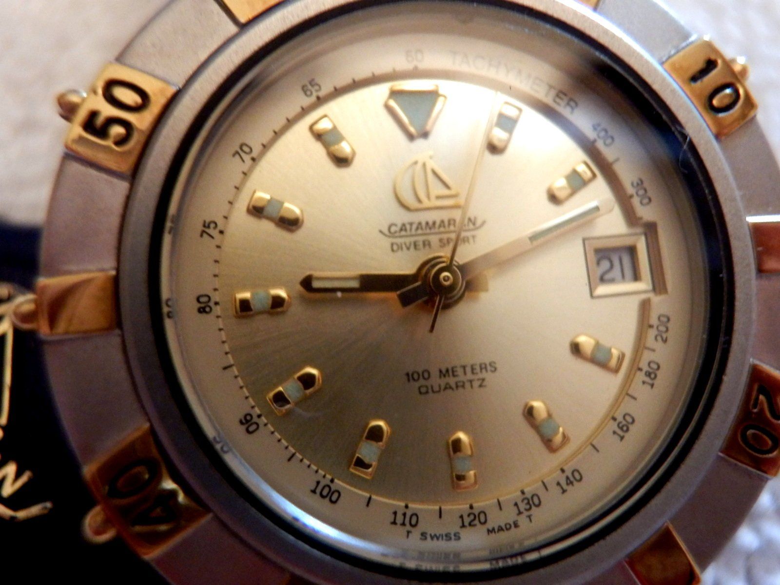 Orologi: Catamaran, Quartz, Tachymeter, Datum, drehbare Lünette, 27mm – Usato da Ueberstorf venduto da dinbau 5