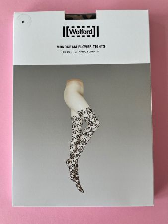 Wolford Strumpfhose MONOGRAM FLOWER TIGHTS, Gr.M beige/schwa