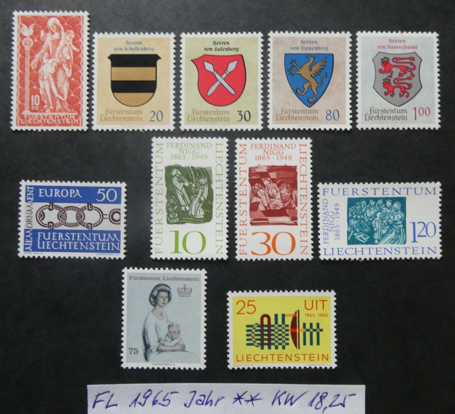 Alle Briefmarken: FL 1965 Jahr postfrisch – Gebraucht aus Lausen von Herbamare01