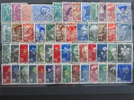 Pro Juventute Serien 1937 - 1949 mit Ortstempel