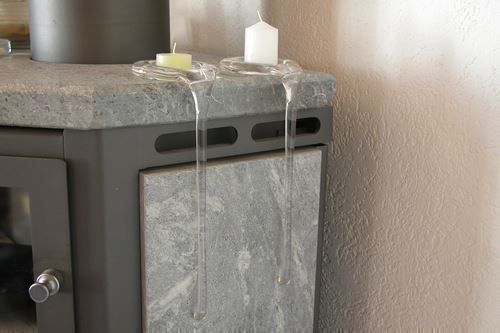 Portacandele: 2 Kerzenhalter Glastropfen - ca. 26 cm hoch – Nuovo e nell'imballaggio originale da Langwiesen venduto da rtWebshop