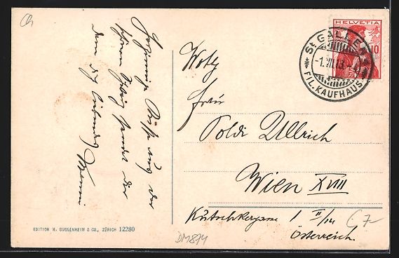 Cartoline postali: St. Gallen, Strassenpartie mit Strasseba – Usato da Berlin venduto da bartko-reher 1