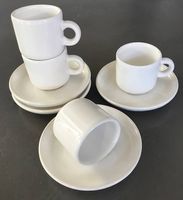 Espresso-Tassen weiss | 4 Stück mit Unterteller