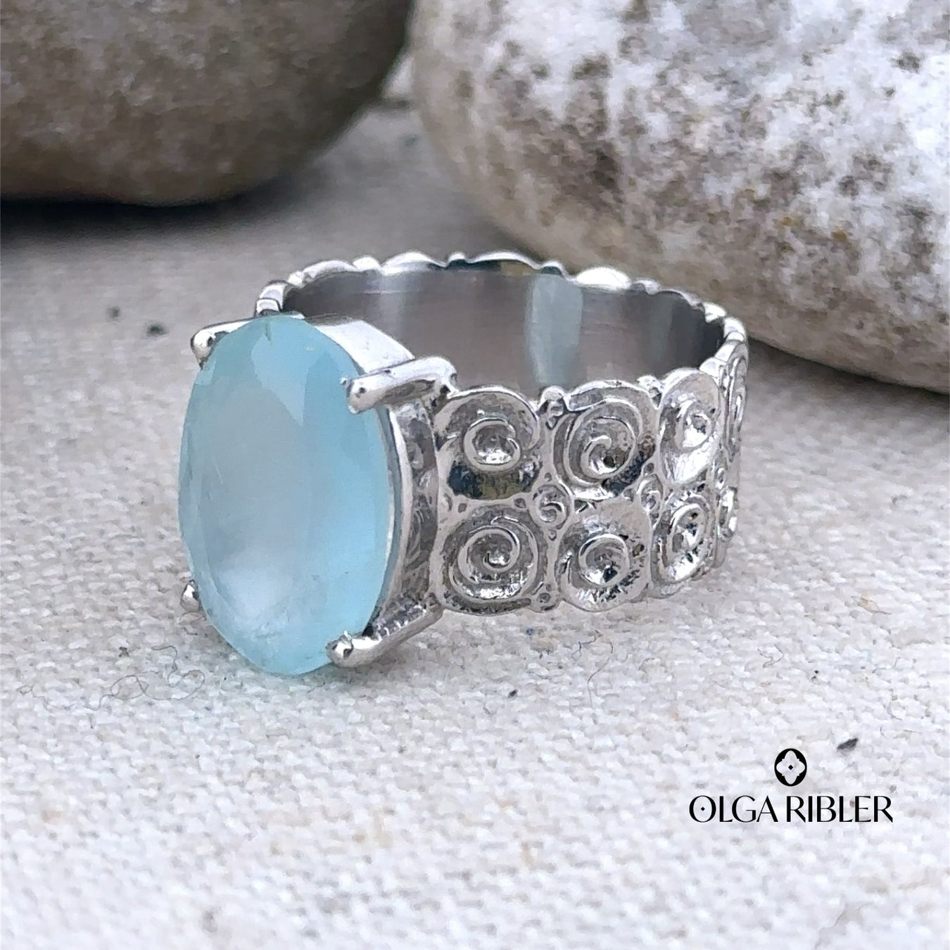 Olga Ribler Anelli: Aquamarin Silber Ring 925 Grösse 54 – Nuovo (secondo la descrizione) da Luzern venduto da Schmuckoutlet 3