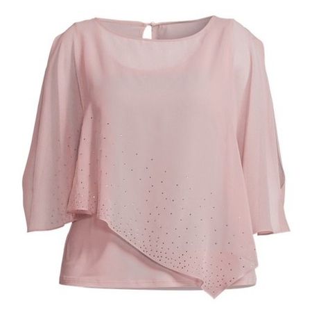 Vera Mont Chiffon Tunika Shirt Bluse rosa 42 - 46 XL Strass