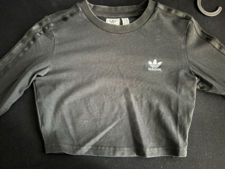 Adidas Crop Top, Langarm, Schwarz, xs