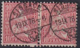 Sitzende Helvetia Paar 10, V-O SISSACH+++