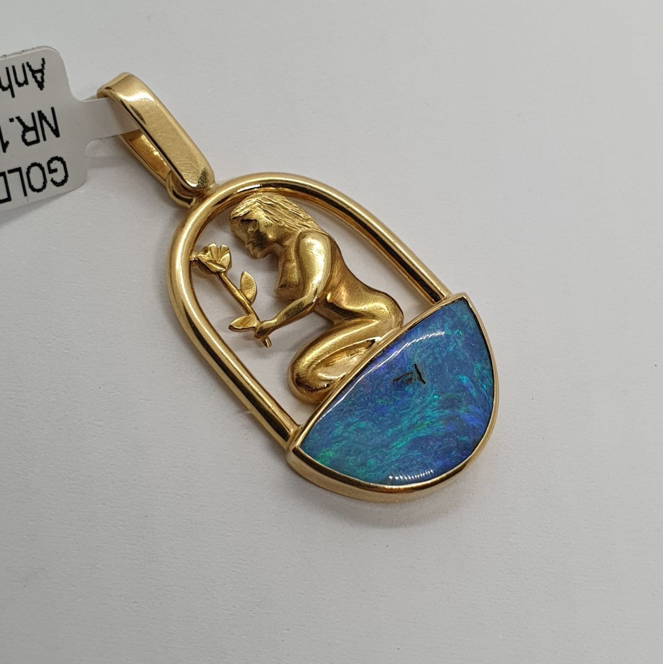 Anhänger: Echt 18K Gold - Opal, Jungfrau Anhänger – Gebraucht aus Luzern von Luzern-Goldhaus 1