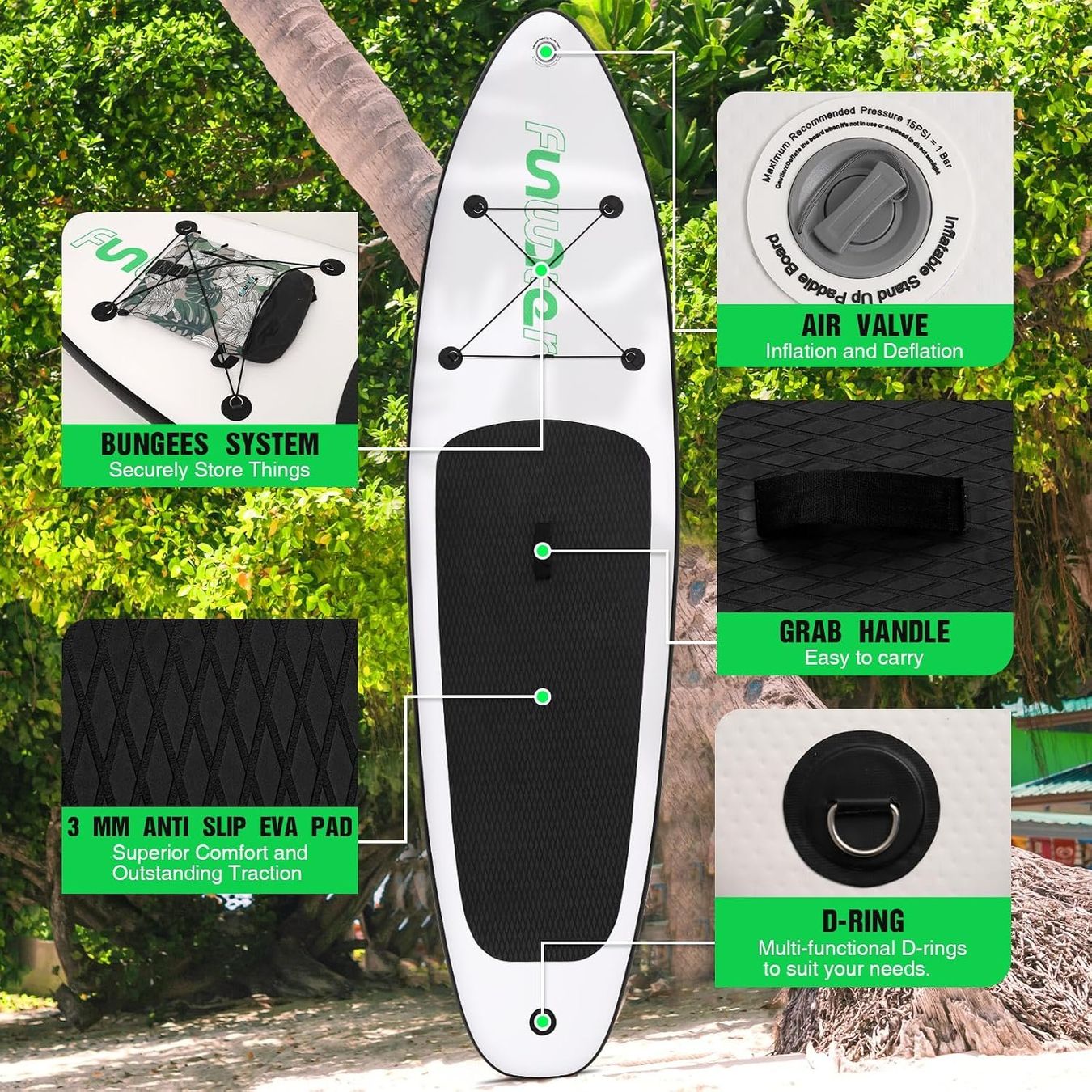 Tavole da surf e di nuoto: Aufblasbares Stand Up Padding Board Ultra Leicht SUP – Nuovo e nell'imballaggio originale da Hundwil venduto da pak_7zvn 4