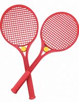Tennisschläger Set 2er Kunststoff Rot Gelb Freizeit
