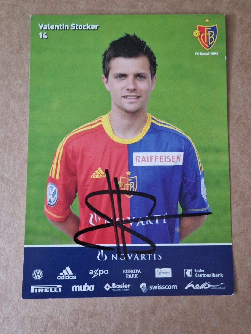 Autografi: Valentin Stocker - FC Basel  original signiert – Usato da Menziken venduto da Autogramme