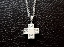 Silber 925 Anhänger  "Kreuz" (rhodiniert) - Neu