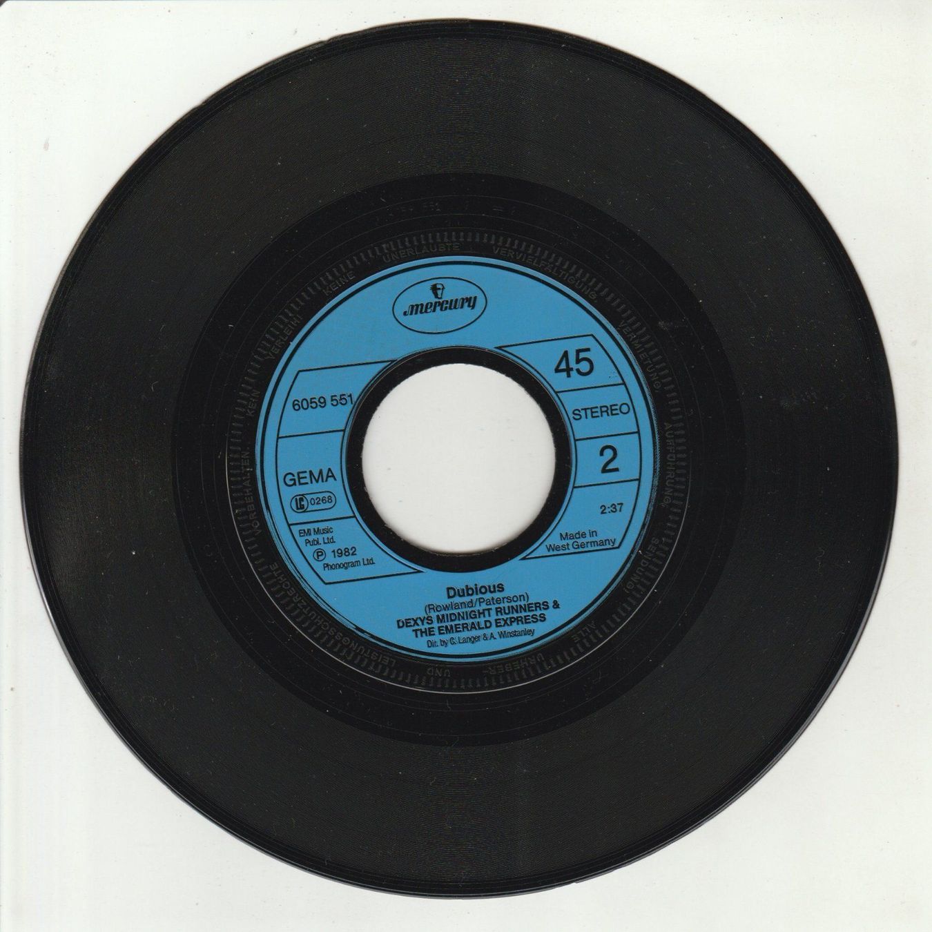 Dischi in vinile: Dexys Midnight Runners - Come on Eileen 7" Vinyl 1982 – Usato da Tübach venduto da JamesStone 3