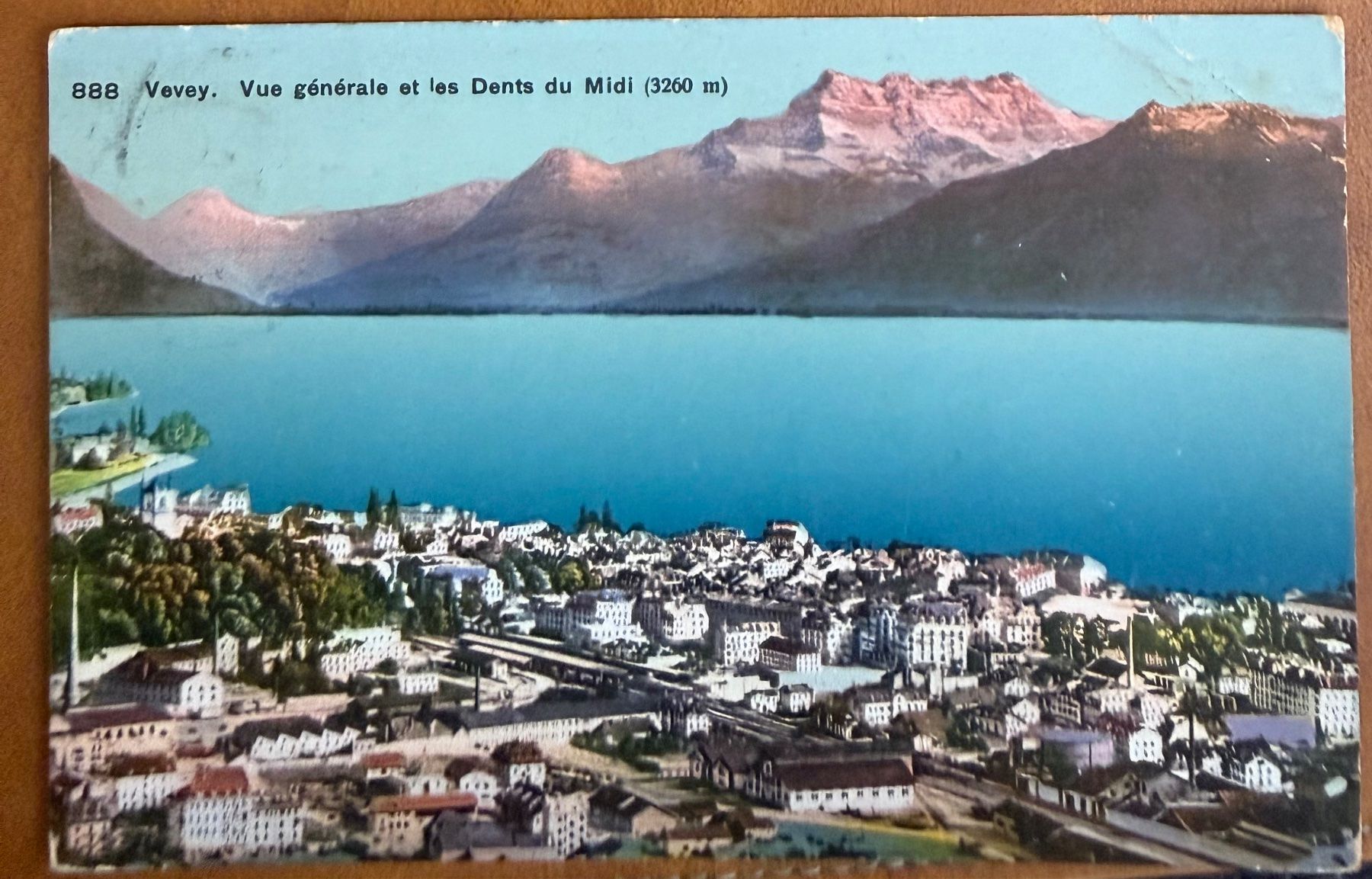 Cartoline postali: Vevey - Panorama 1912 – Usato da Lutry venduto da Ediego