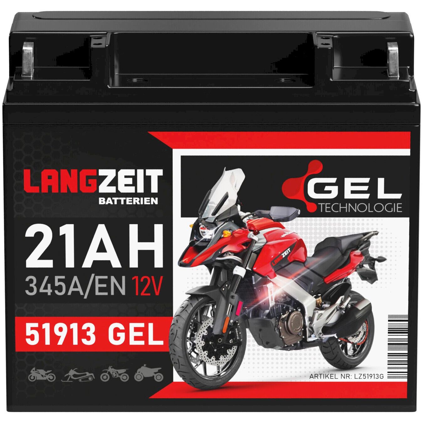 Batterie: Langzeit Motorradbatterie 21Ah 12V – Nuovo e nell'imballaggio originale da Bottighofen venduto da zaap 1