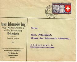 Brief, Anton Habermacher-Jung Obstweinkelterei Rickenbach LU