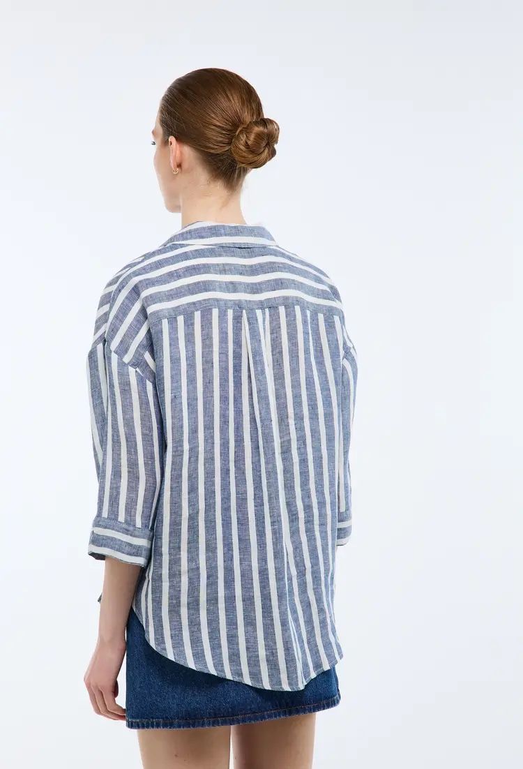 Camicette: Chemise neuve Monoprix rayée en lin  – Nuovo e nell'imballaggio originale da Lausanne venduto da Magic1900 1