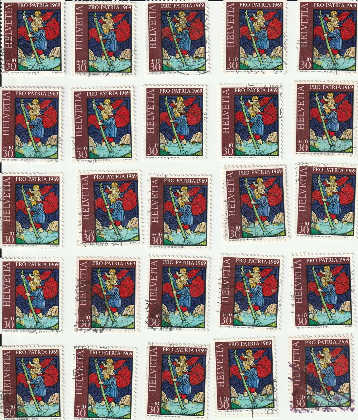 Tutti i francobolli: Briefmarke Helvetia 1969 – Usato da Kleindietwil venduto da kon_9nml