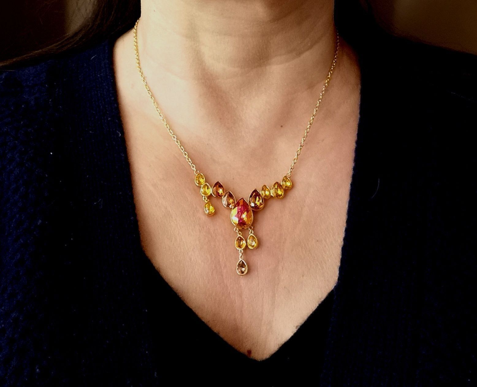 Swarovski Catenine: Collier Swarovski doré – Nuovo (secondo la descrizione) da Veyrier venduto da Leilazizou 3