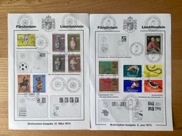 Liechtenstein 1974-1978, siehe Abbildungen, Ausgabetag/FDC