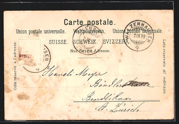 Ansichtskarten: Litho Schweizer Bürger in Trachten beim – Gebraucht aus Berlin von bartko-reher 1