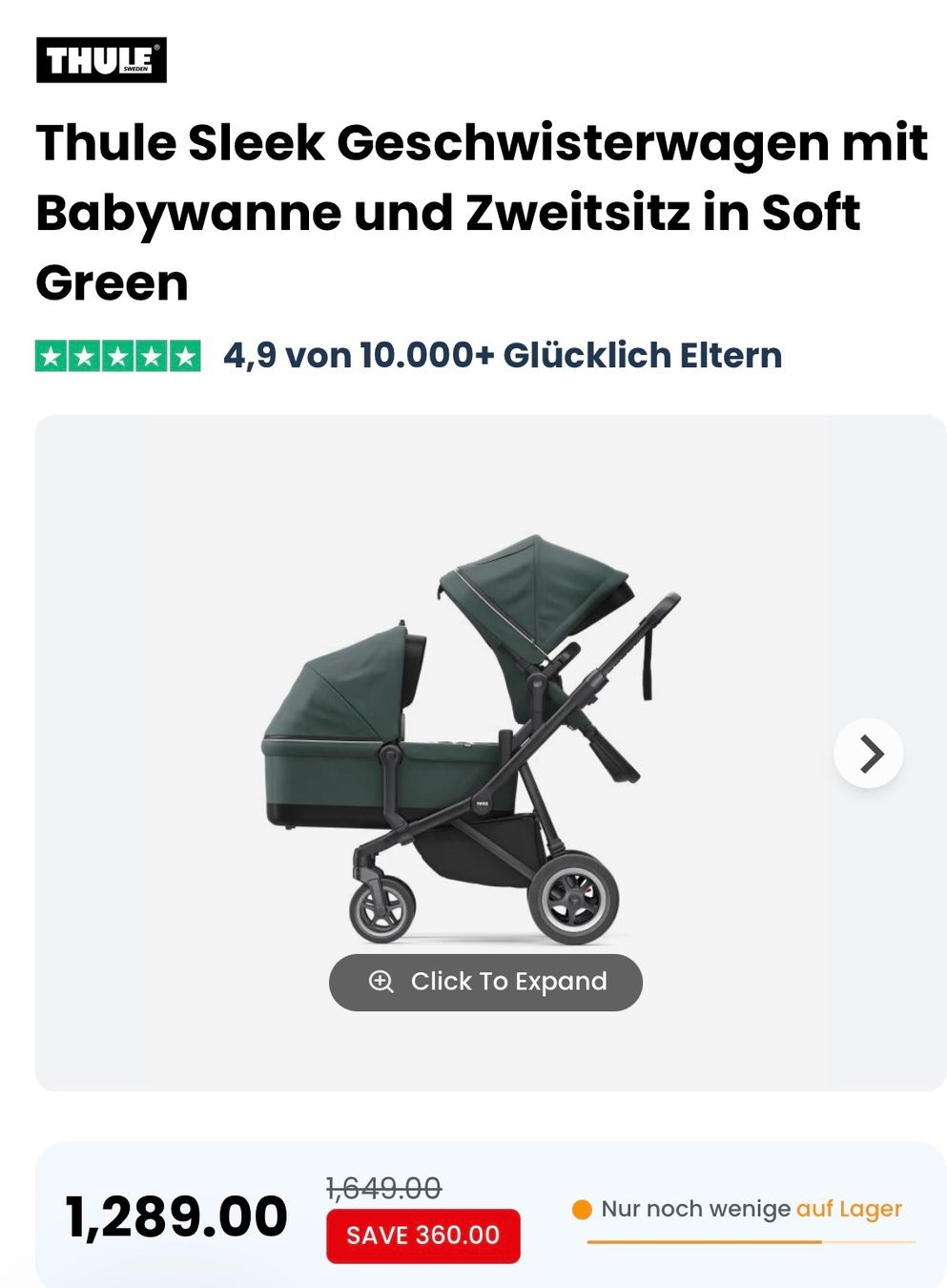 Thule Carrozzine: Geschwisterwagen Doppelwagen THULE – Usato da Berikon venduto da Avi85