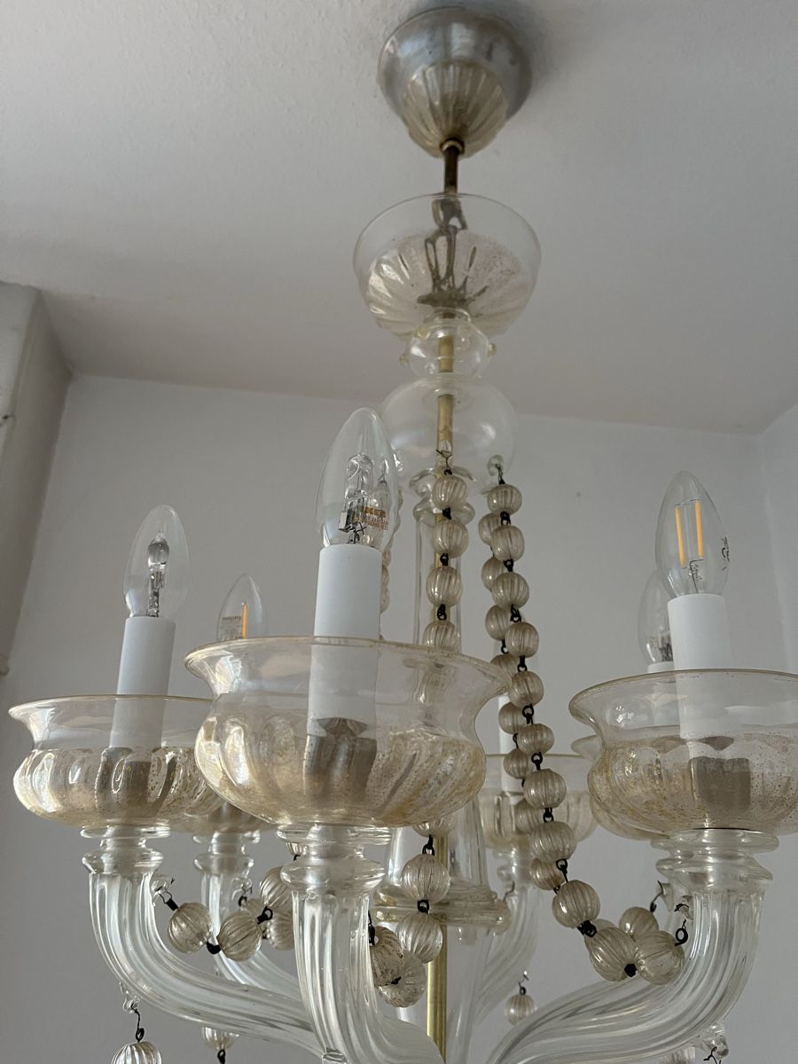 Lustres & lampes de plafonds: Murano-Kristallglaskronleuchter mit Goldsplitter – D'occasion à Basel par nm7_zx92 4