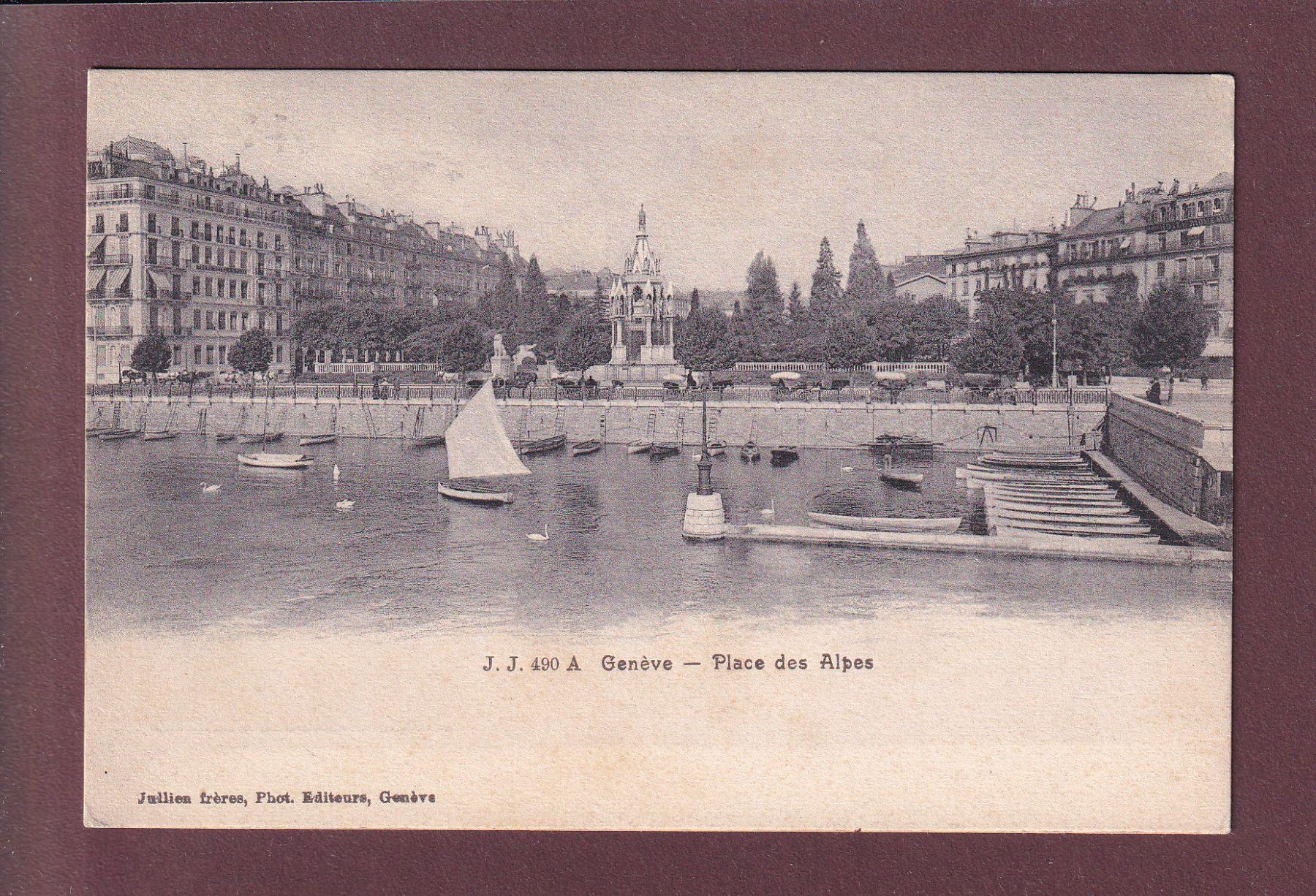 Cartoline postali: GENEVE - Place des Alpes - 1907 – Usato da Pully venduto da nicecards