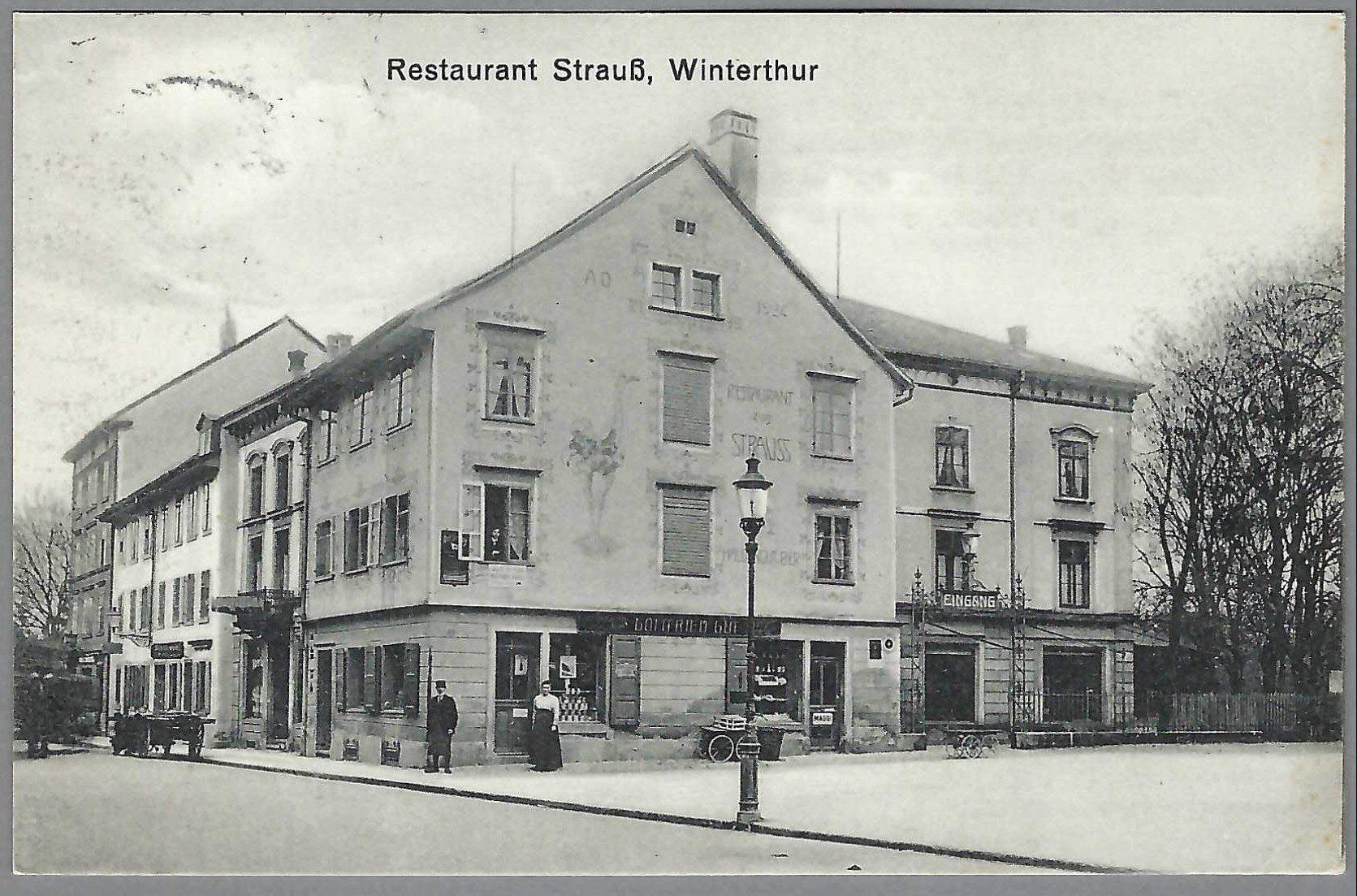 Cartoline postali: 1930, WINTERTHUR, RESTAURANT STRAUSS, GROSSE BIERGARTEN... – Usato da Pura venduto da ulisse1957