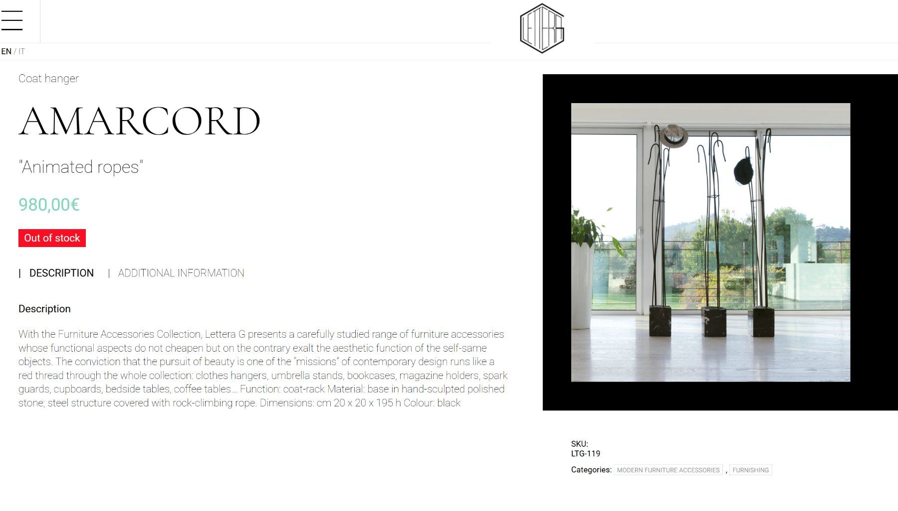 Guardaroba: Lettera G Amarcord designer coat rack – Nuovo (secondo la descrizione) da Adliswil venduto da fashionholic 4