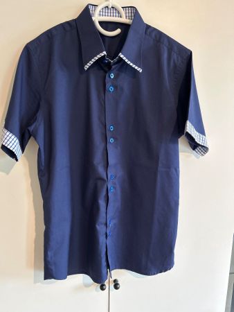 Herren Kurzarmhemd blau