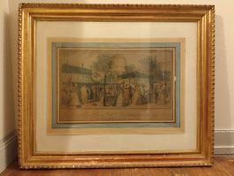 Gravure de Le Coeur ou Debucourt 1787 Marie Antoinette 18e s