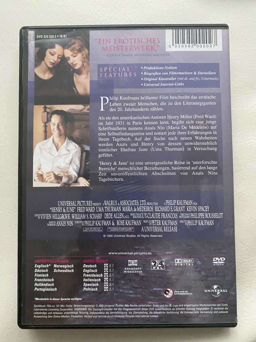 Tutti i DVDs: Henry & June, DVD – Usato da Jona venduto da Mister_N0 1