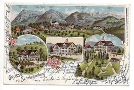 LITHO Gruss aus SCHWARZENBERG Gasthaus Rössli - Hôtel Kreuz