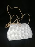 Vintage Damen Handtasche, weiss mit Goldkette, sehr edel!