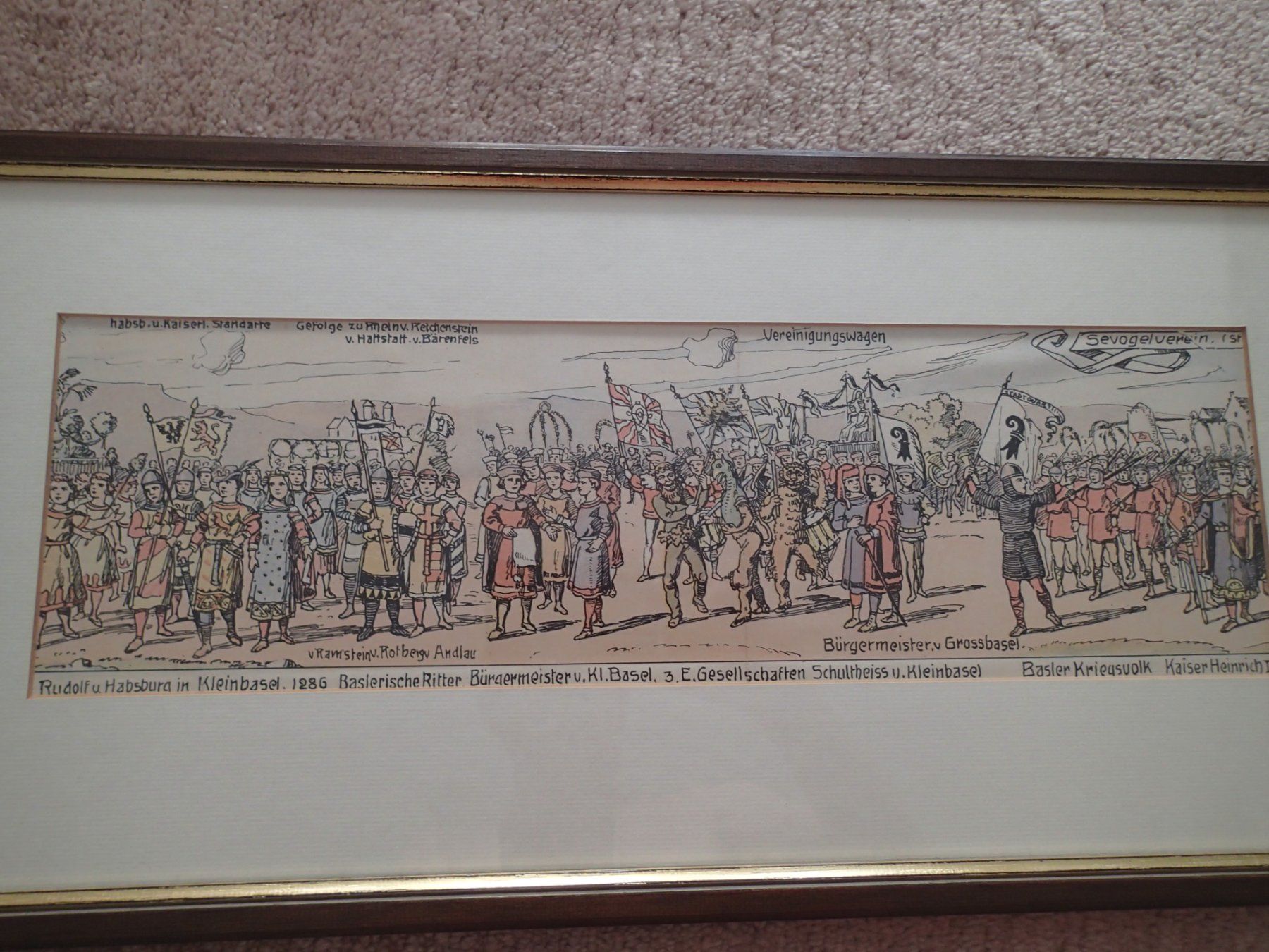 Incisioni: DIE DREI EHRENZEICHEN   Litho. 1892 – Usato da Allschwil venduto da Salus17 1