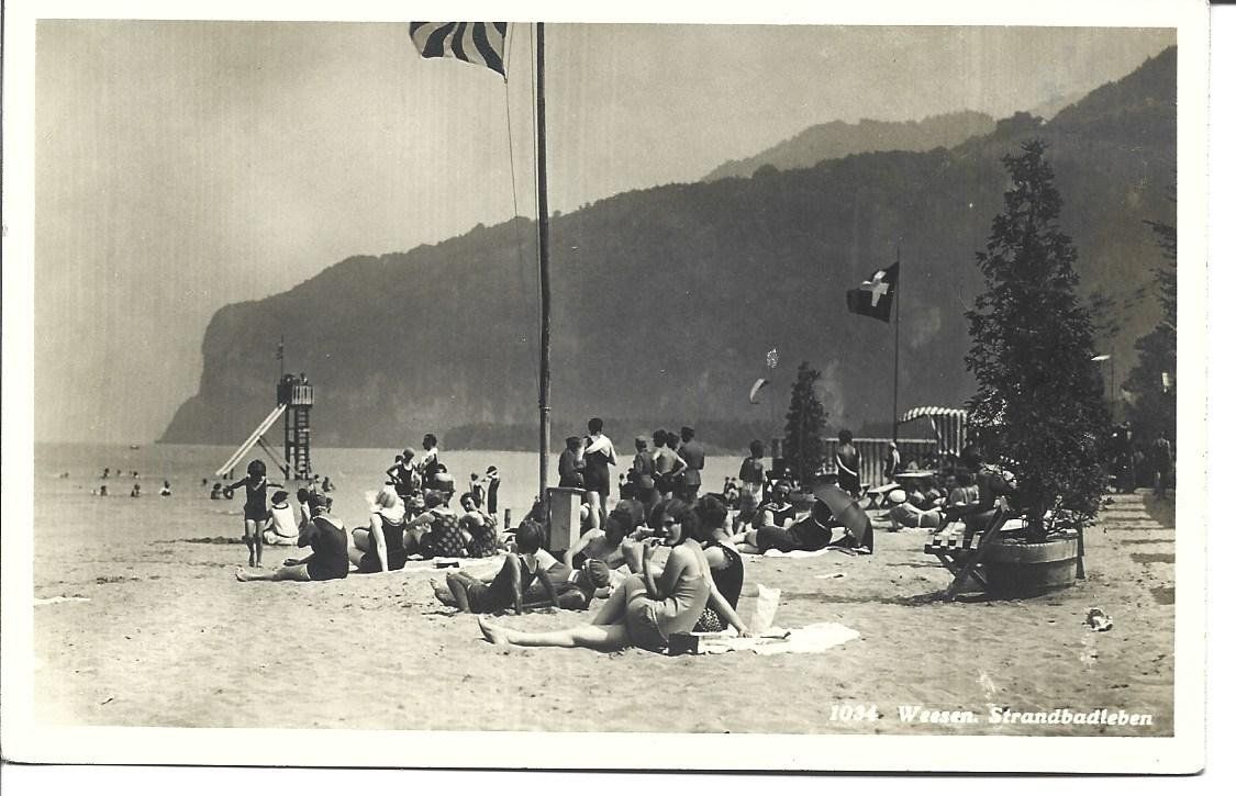 Cartoline postali: AK Weesen SG  Badescene – Usato da Appenzell venduto da mai25