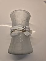 Winterliche Glasvase mit Schneeflocke, ca. 20 cm hoch