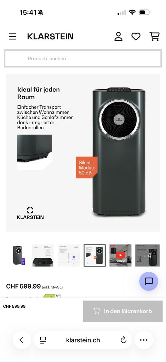 Condizionatori: Klimaanlage Anthrazit KLARSTEIN 11500 BTU – Usato da Au SG venduto da Houseofkeichousaurus 4