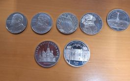 UdSSR Gedenkmünzen - 2x 5 Rubel, 5x 1 Rubel, Lenin, Marx etc