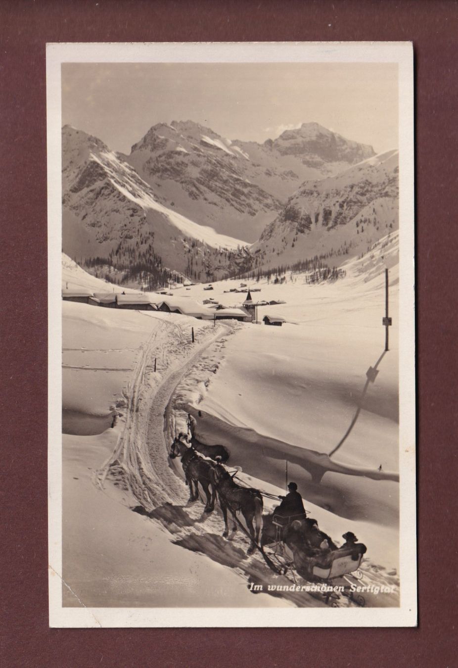 Cartoline postali: SERTIGTAL - Pferdkutsche - 1931 // starker Eckbug // – Usato da Pully venduto da nicecards-shop