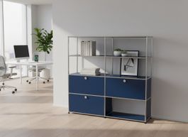USM Haller Regal 2x4 Stahlblau / Neu (mit A Gestänge)