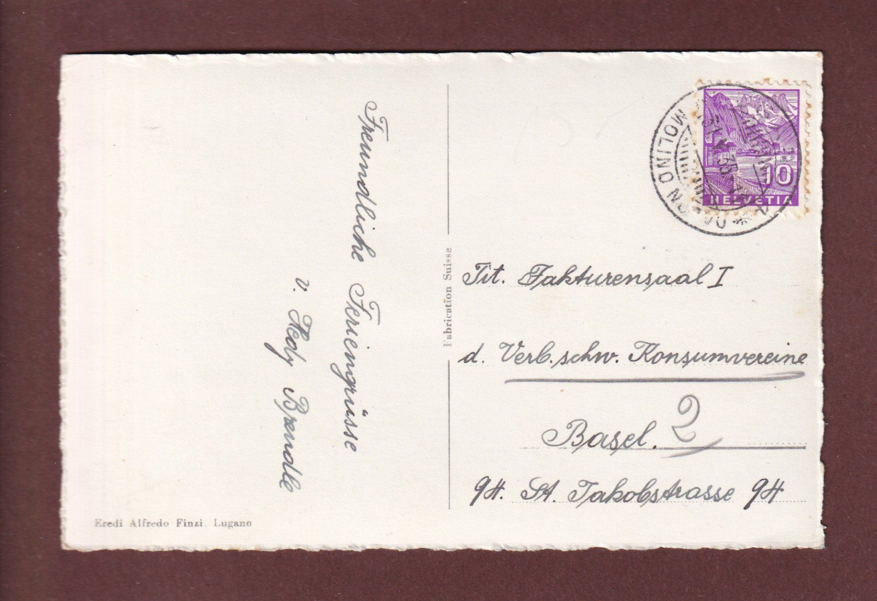Cartoline postali: LUGANO - Panorama - 1935 – Usato da Pully venduto da nicecards 1