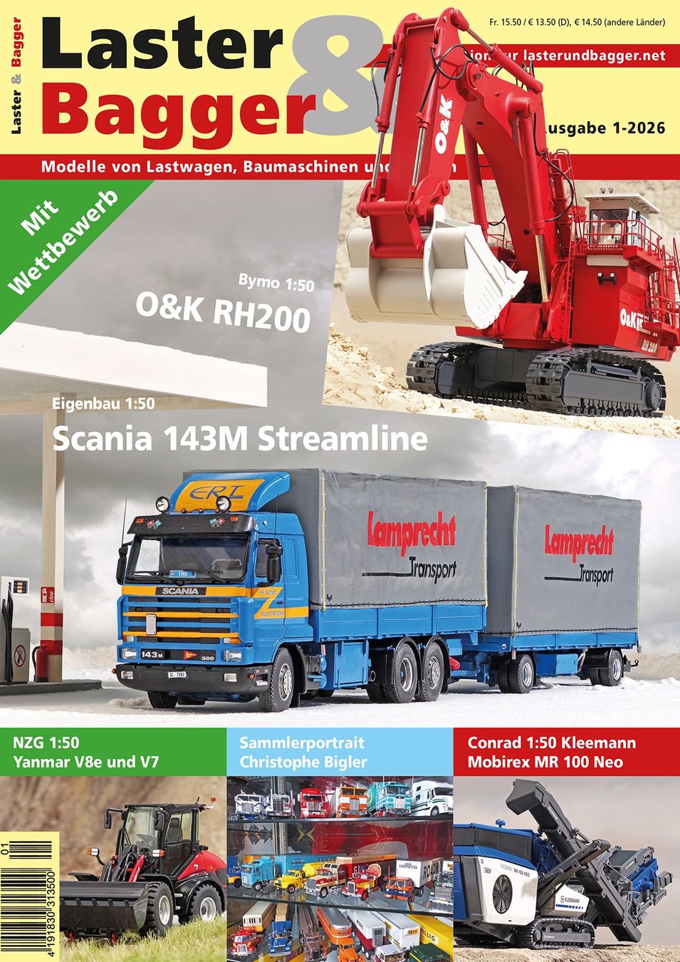 Riviste & Magazine: Laster & Bagger 1-2026 – Nuovo e nell'imballaggio originale da Urtenen-Schönbühl venduto da BAGGERMODELLE