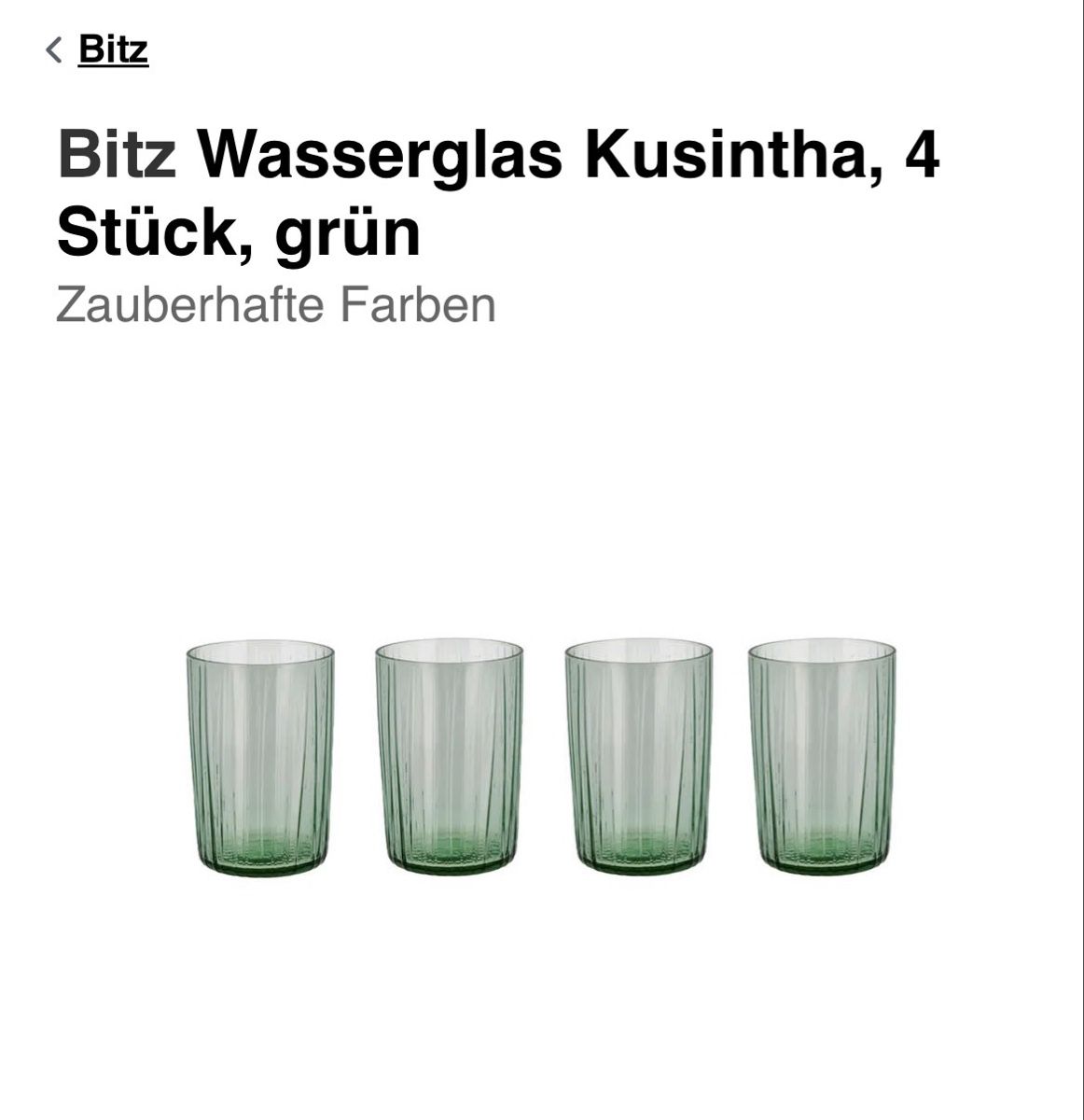 Bicchieri: Bitz Trinkgläser Set 4 Stück, neu – Nuovo e nell'imballaggio originale da Bettlach venduto da Brissoni 1