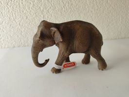 Schleich Asiatische Elefantenkuh Wild Life Fähnchen Elefant