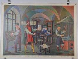 Schulwandbild  Gutenberg und der Buchdruck #engels