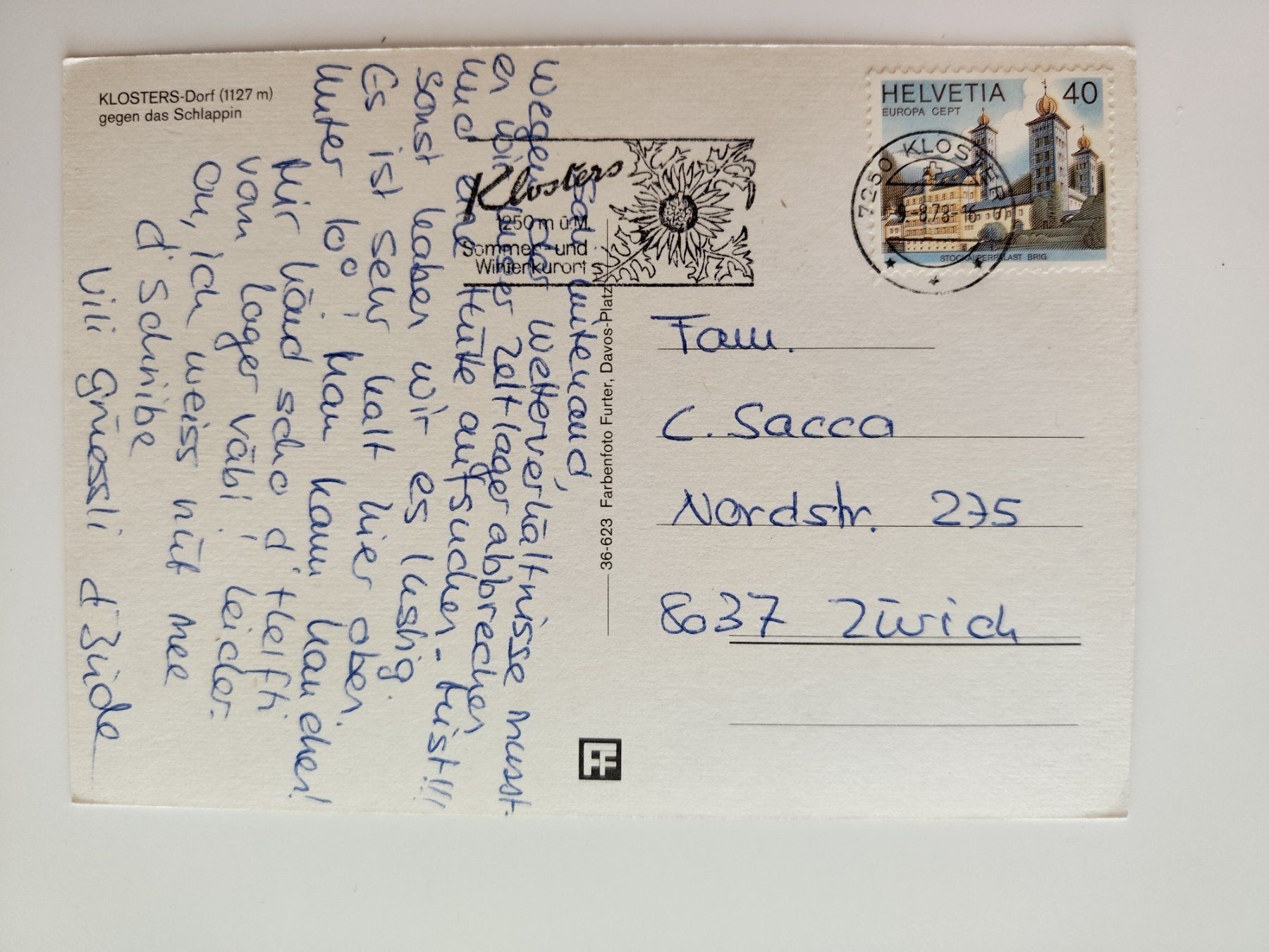 Cartoline postali: Klosters-Dorf, dat.  1978 – Usato da Ohmstal venduto da Lebensfreude05 1